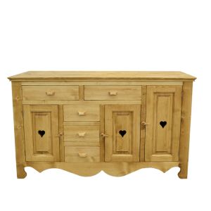 MEUBLE BAHUT CHAMONIX 3 PORTES 5 TIROIRS EN SAPIN MASSIF 160 X 100 X 50 cm