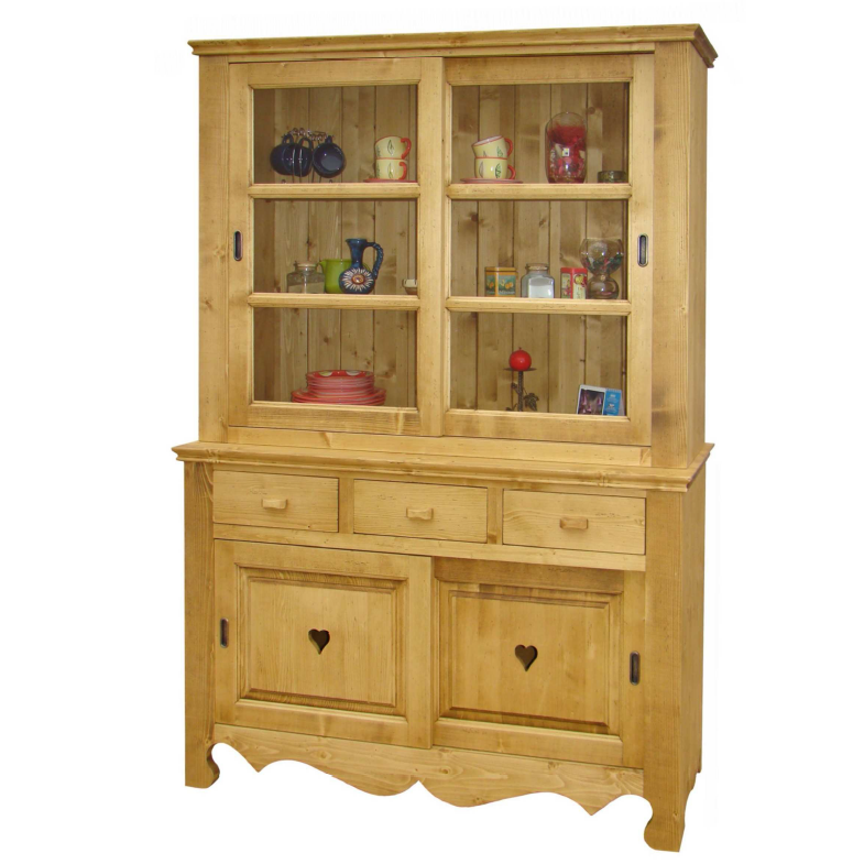 BUFFET CHAMONIX 3 TIROIRS 4 PORTES COULISSANTES EN PIN MASSIF 140 X 200 X 50cm - Photo N°3