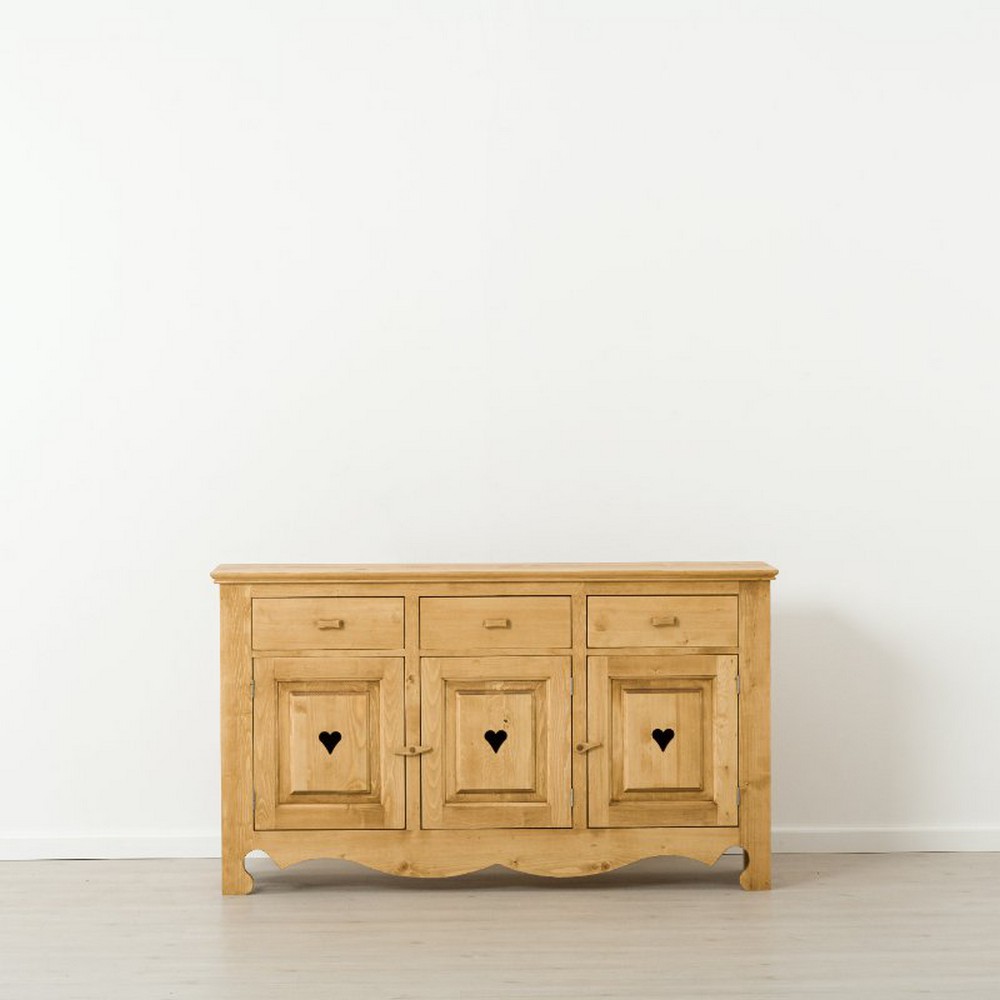MEUBLE BAHUT CHAMONIX 3 PORTES 3 TIROIRS EN SAPIN MASSIF 160 X 92 x 45 cm - Photo N°3