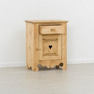 MEUBLE CONFITURIER CHAMONIX 1 PORTE 1 TIROIR EN SAPIN MASSIF 65 X 85 x 46 cm