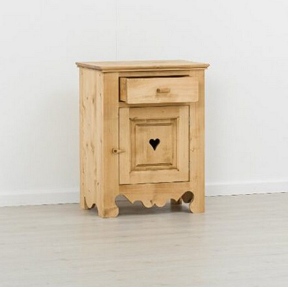 MEUBLE CONFITURIER CHAMONIX 1 PORTE 1 TIROIR EN SAPIN MASSIF 65 X 85 x 46 cm - Photo N°1