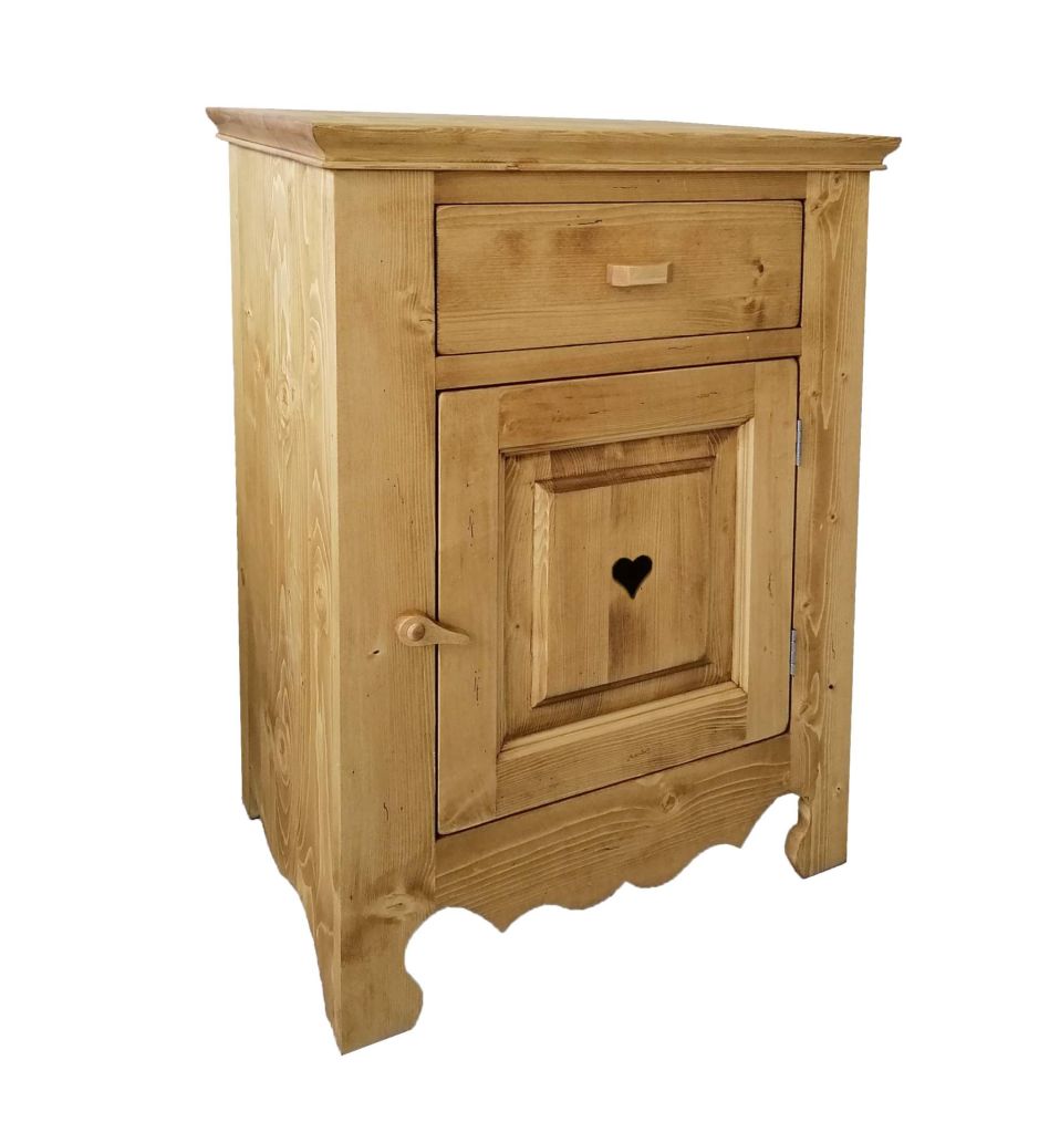 MEUBLE CONFITURIER CHAMONIX 1 PORTE 1 TIROIR EN SAPIN MASSIF 65 X 85 x 46 cm - Photo N°6