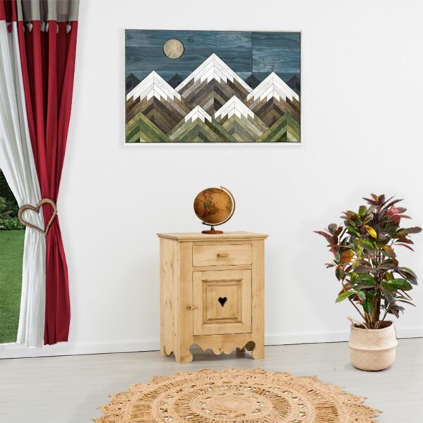 MEUBLE CONFITURIER CHAMONIX 1 PORTE 1 TIROIR EN SAPIN MASSIF 65 X 85 x 46 cm - Photo N°5