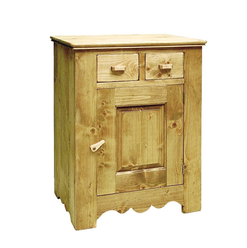 MEUBLE CONFITURIER CHAMONIX 1 PORTE 2 TIROIRS EN SAPIN MASSIF 72 X 94 x 48 cm - Photo N°2
