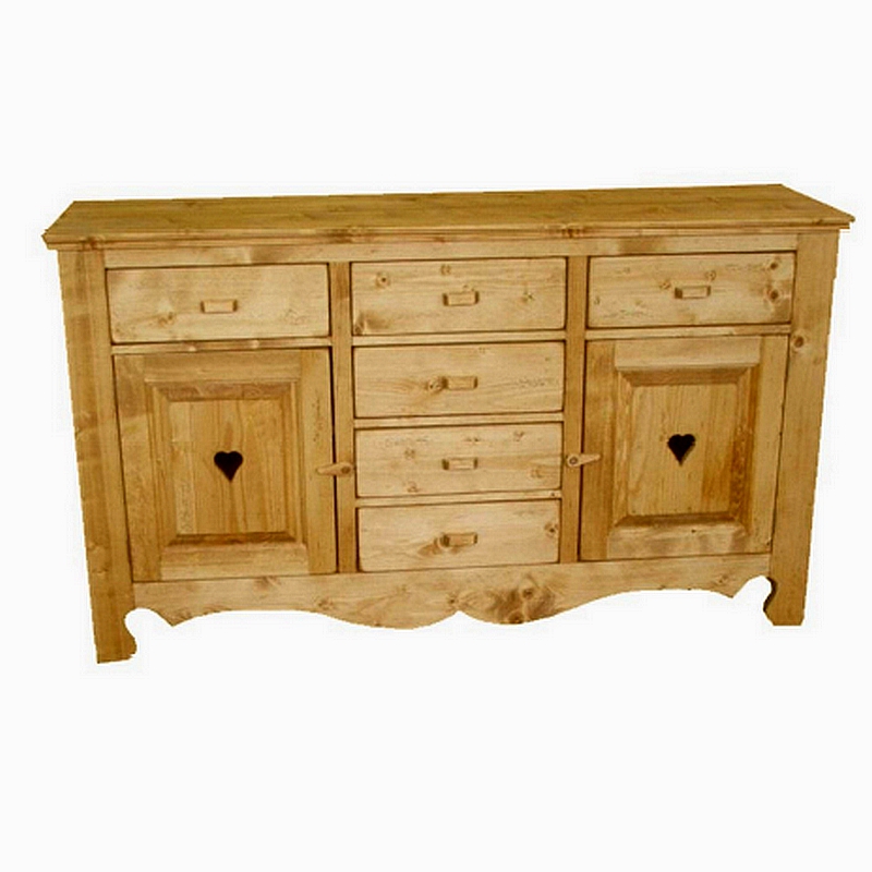 MEUBLE BAHUT CHAMONIX 2 PORTES 6 TIROIRS EN SAPIN MASSIF 160 X 92 x 45 cm - Photo N°3