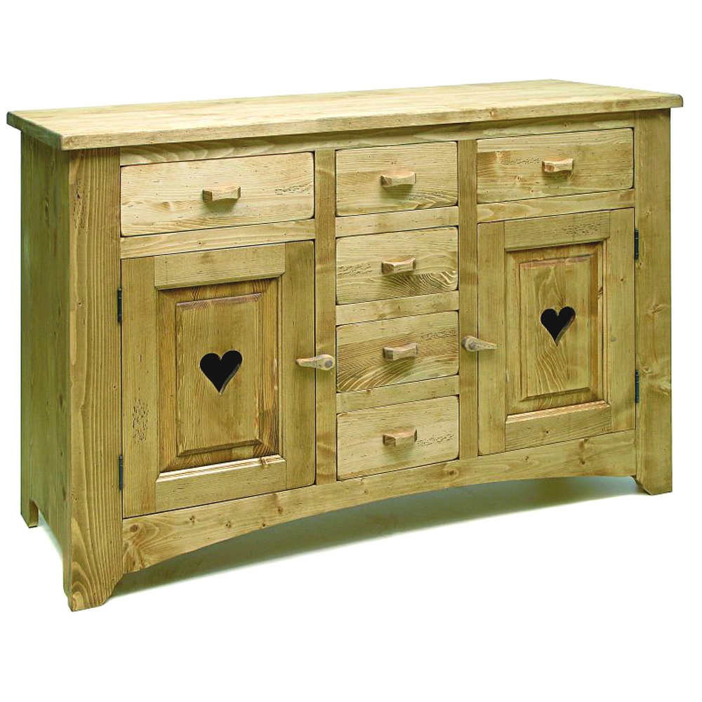 MEUBLE BAHUT CHAMONIX 2 PORTES 6 TIROIRS EN SAPIN MASSIF 160 X 92 x 45 cm - Photo N°2