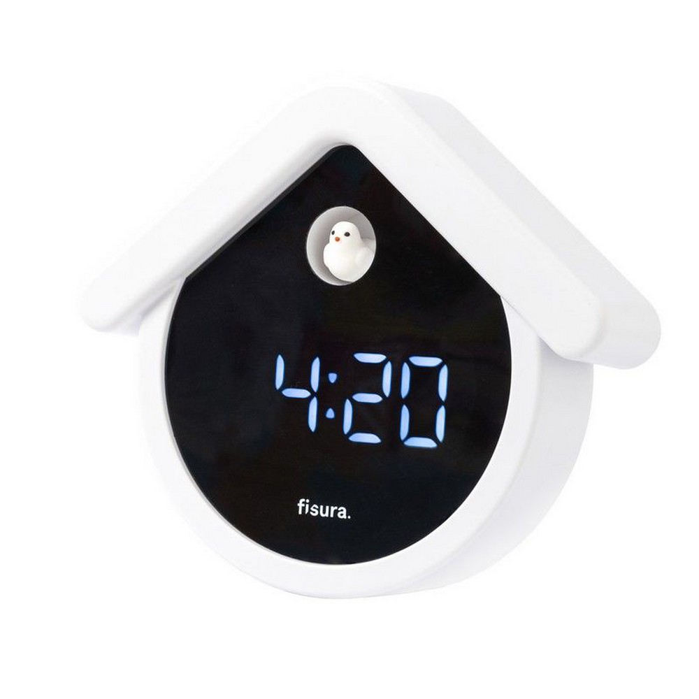MAISON REVEIL NUMERIQUE COUCOU NOIR ET BLANC 20 x 17.7CM - Photo N°1