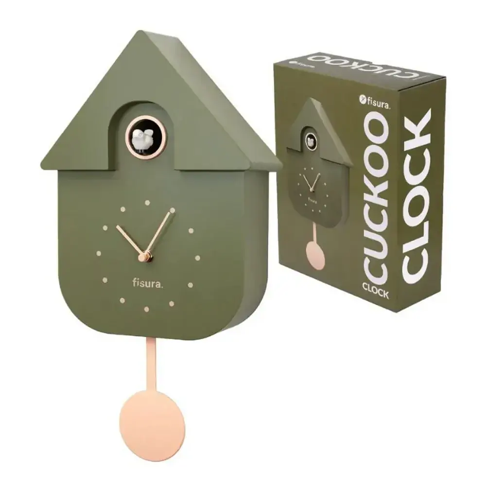 HORLOGE MAISON COUCOU FISURA COULEUR OLIVE 21.5 X 41.5 X 8 CM - Photo N°7