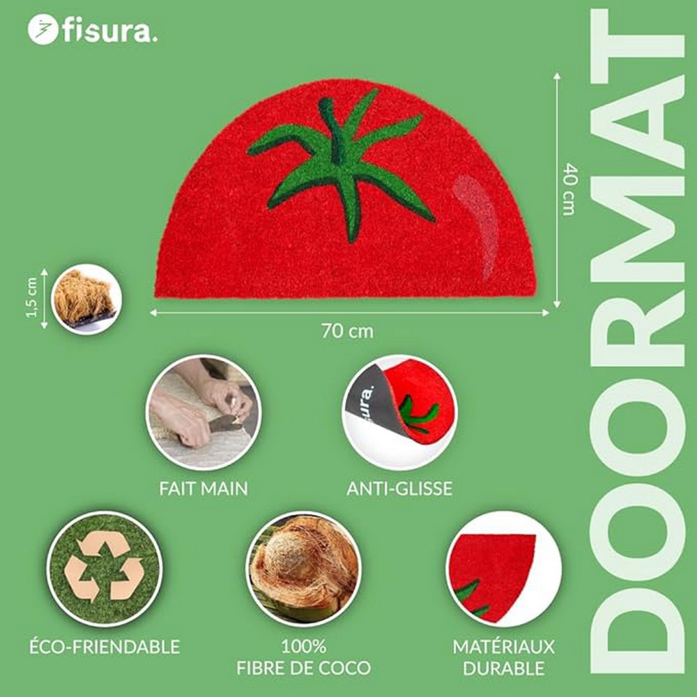 TAPIS D'INTERIEUR DEMI-LUNE TOMATE 70 x 40 cm - Photo N°3