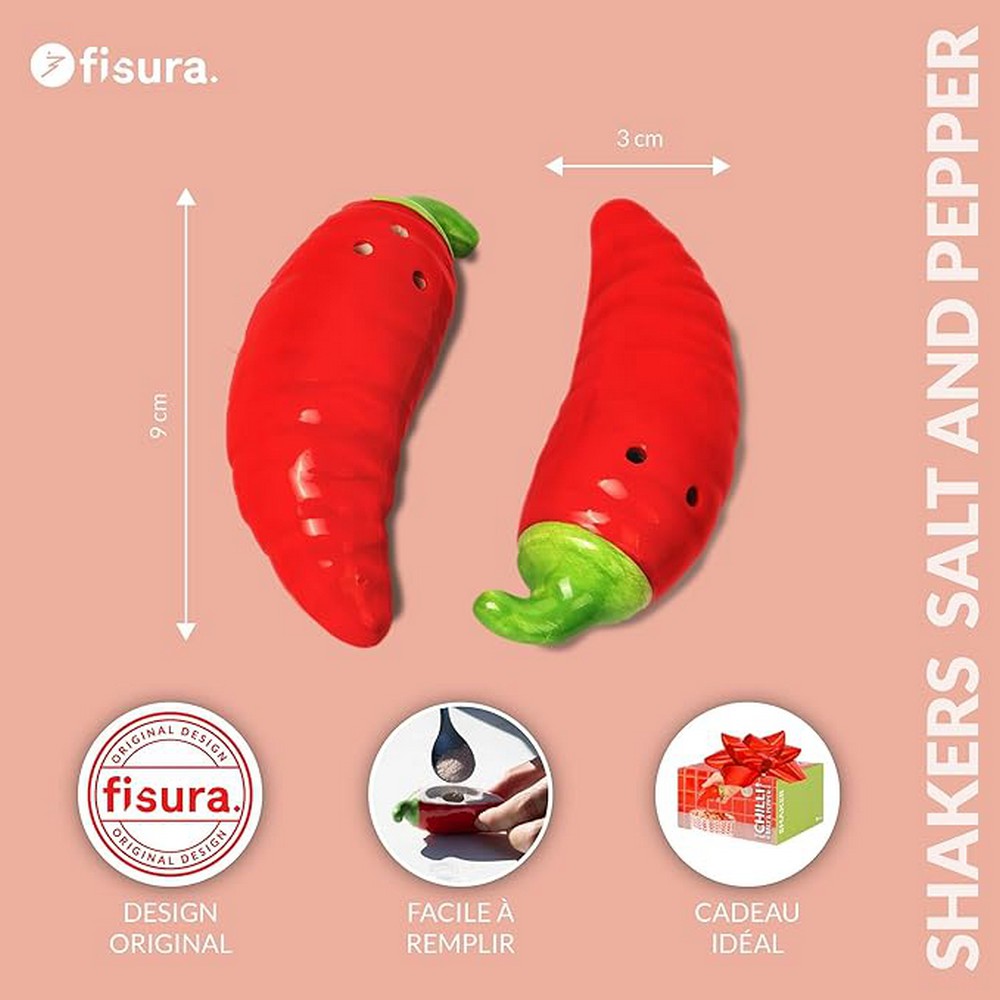 SALIERE POIVRIERE FORME DE PIMENT 9 x 3 cm - Photo N°3