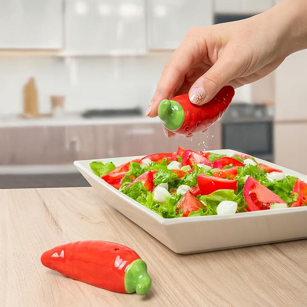 SALIERE POIVRIERE FORME DE PIMENT 9 x 3 cm - Photo N°2
