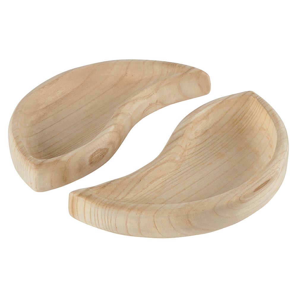 SET DE DEUX COUPES YING YANG EN BOIS NATUREL  35 X 5.5 X 35 CM - Photo N°1