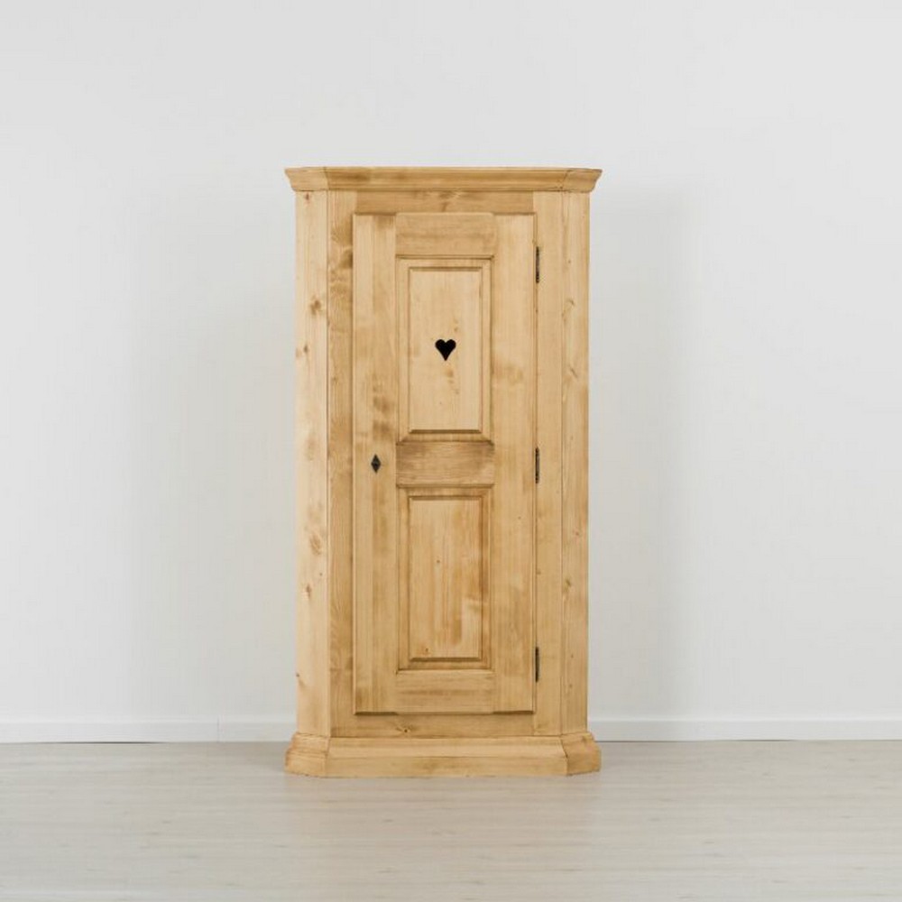 MEUBLE BONNETIERE D'ANGLE CHAMONIX 1 PORTE EN SAPIN MASSIF 103 X 189 X 64cm - Photo N°3
