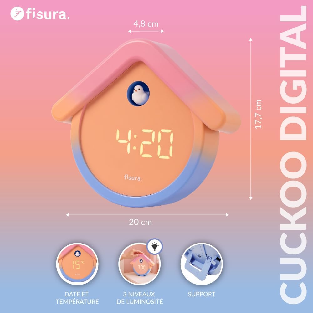 MAISON REVEIL NUMERIQUE COUCOU MULTICOLORE 20 x 17.7CM - Photo N°6