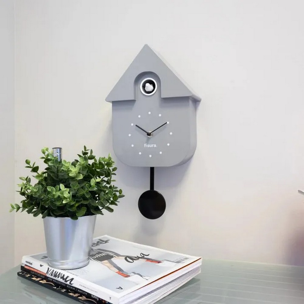 HORLOGE MAISON COUCOU FISURA COULEUR GRISE ET NOIRE 21.5 X 41.5 X 8 CM - Photo N°1