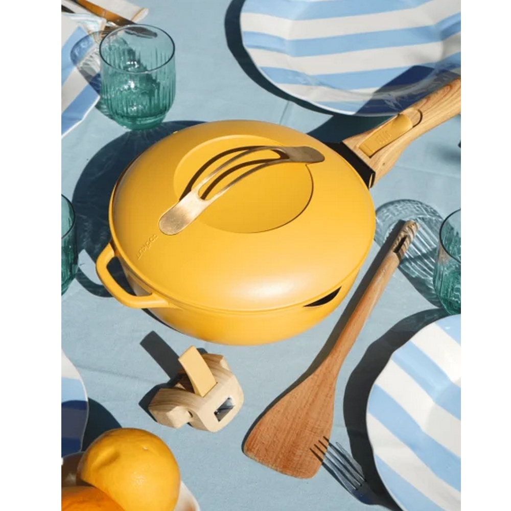 LA FABULEUSE POELE 28 CM COULEUR JAUNE MANGUE POELE 8 EN 1 - Photo N°3