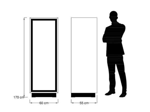 BONNETIERE RETRO 1 PORTE EN PIN MASSIF ET NOIR 60 X 170 X 55 cm - Photo N°2