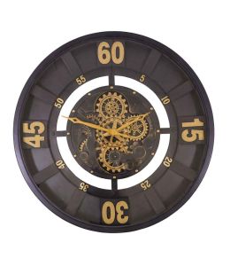 HORLOGE INDUSTRIEL VITREE ENGRENAGE 80 CM MECANISME TOURNANT