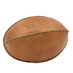 BALLON RUGBY CUIR COGNAC VINTAGE DECO CHARME
