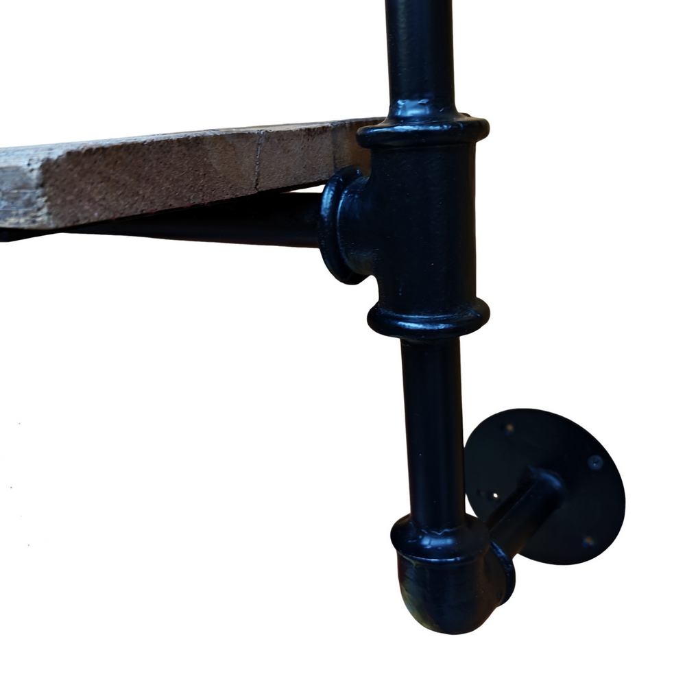 ETAGERE MURALE 3 NIVEAUX BOIS DE MANGUIER ET TUBE DE PLOMBERIE 77 X 111 X 26 CM - Photo N°3