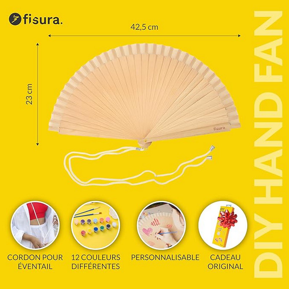 EVENTAIL DIY ORIGINALE 42.5 x 23 CM - Photo N°3