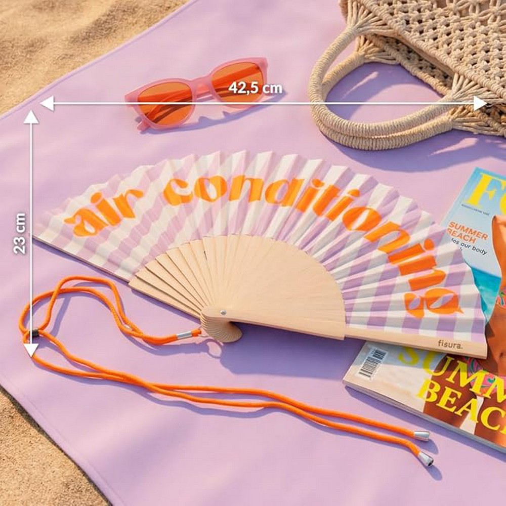 EVENTAIL AIR CONDITIONING RAYURES VIOLETTES 42.5 x 23 CM - Photo N°2