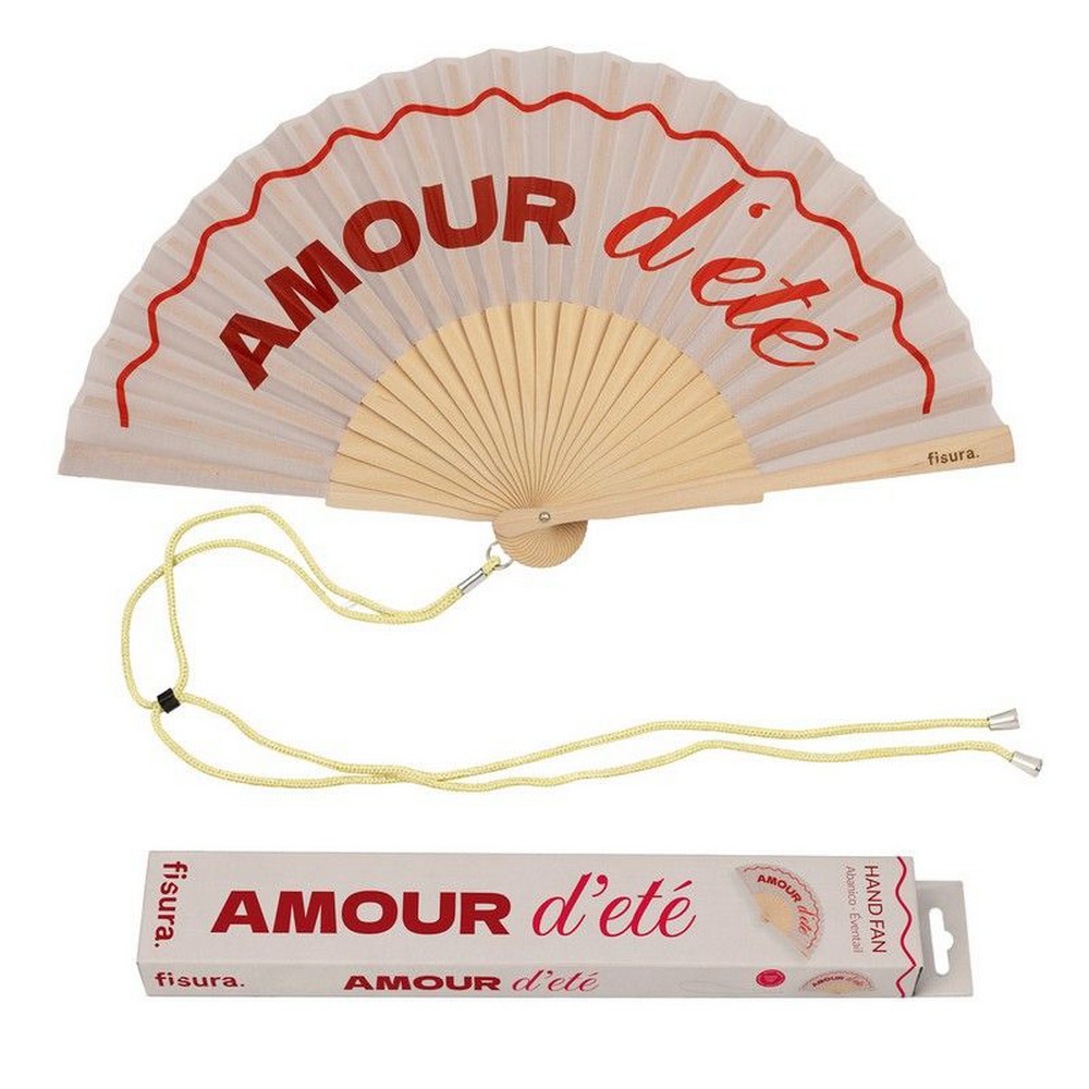 EVENTAIL AMOUR D'ETE 42.5 x 23 CM - Photo N°1