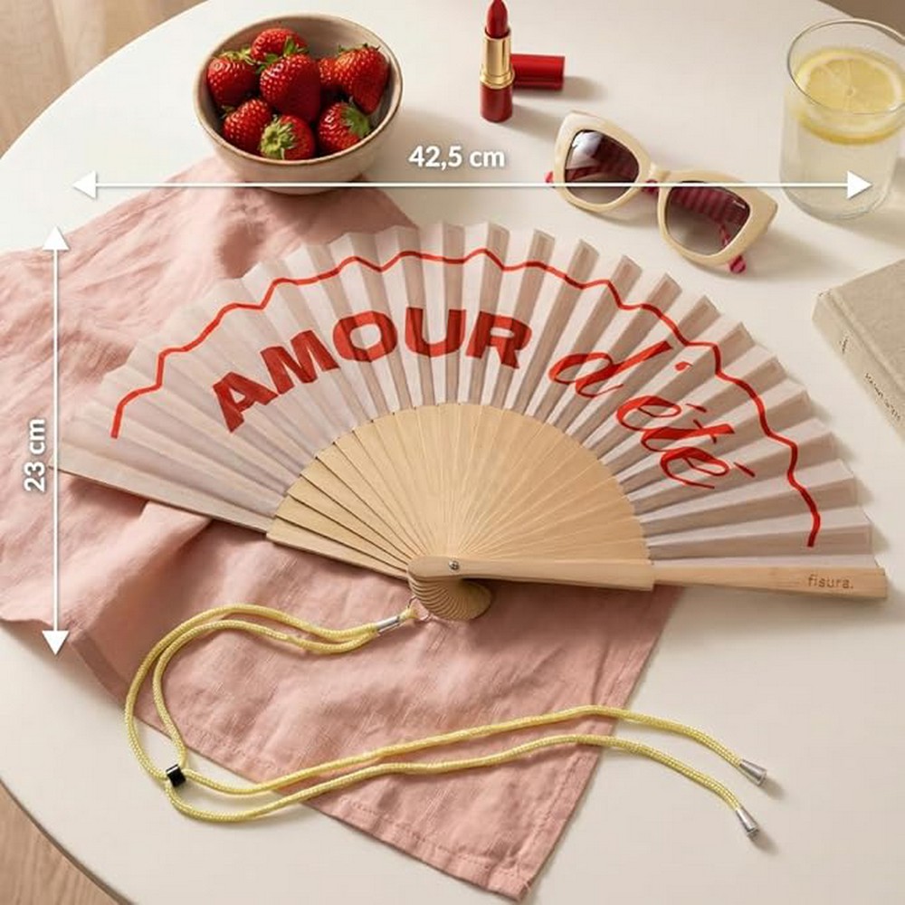 EVENTAIL AMOUR D'ETE 42.5 x 23 CM - Photo N°2