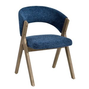 CHAISE KYARA PIEDS BOIS ET TISSU BLEU 56 X 80 X 55.5 CM