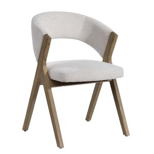 CHAISE KYARA PIEDS BOIS ET TISSU ECRU 56 X 80 X 55.5 CM