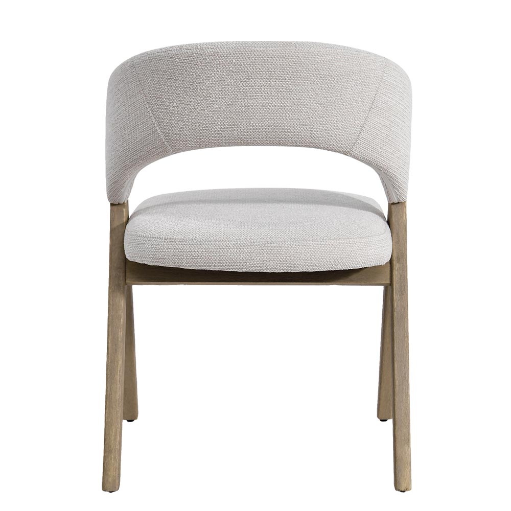 CHAISE KYARA PIEDS BOIS ET TISSU ECRU 56 X 80 X 55.5 CM - Photo N°3