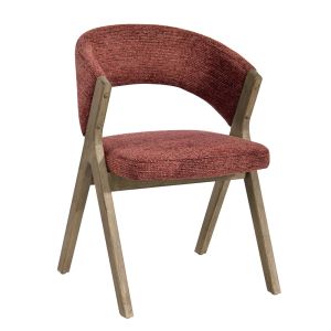 CHAISE KYARA PIEDS BOIS ET TISSU TERRACOTTA 56 X 80 X 55.5 CM