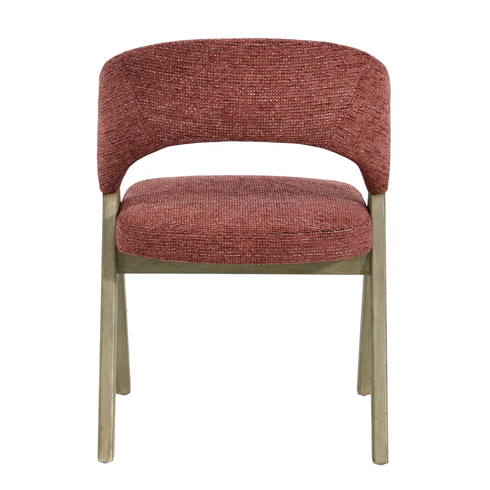 CHAISE KYARA PIEDS BOIS ET TISSU TERRACOTTA 56 X 80 X 55.5 CM - Photo N°3