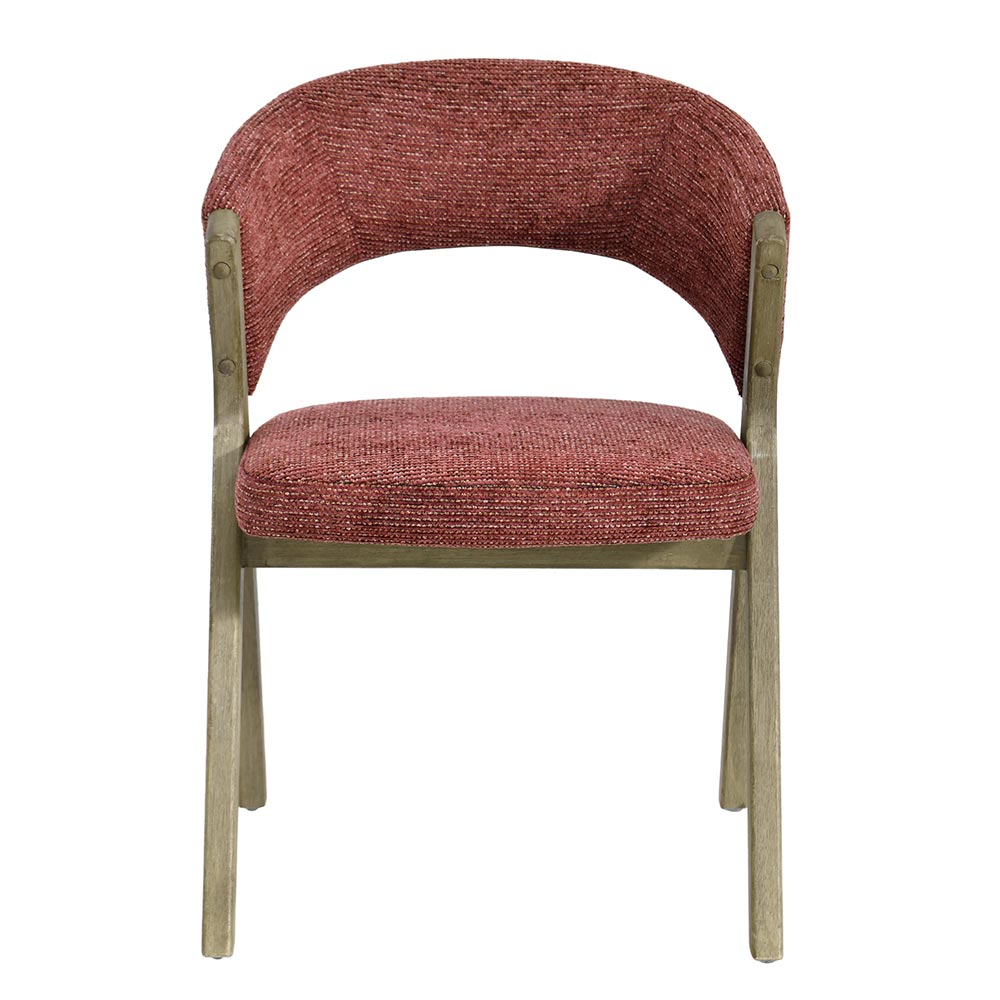 CHAISE KYARA PIEDS BOIS ET TISSU TERRACOTTA 56 X 80 X 55.5 CM - Photo N°5