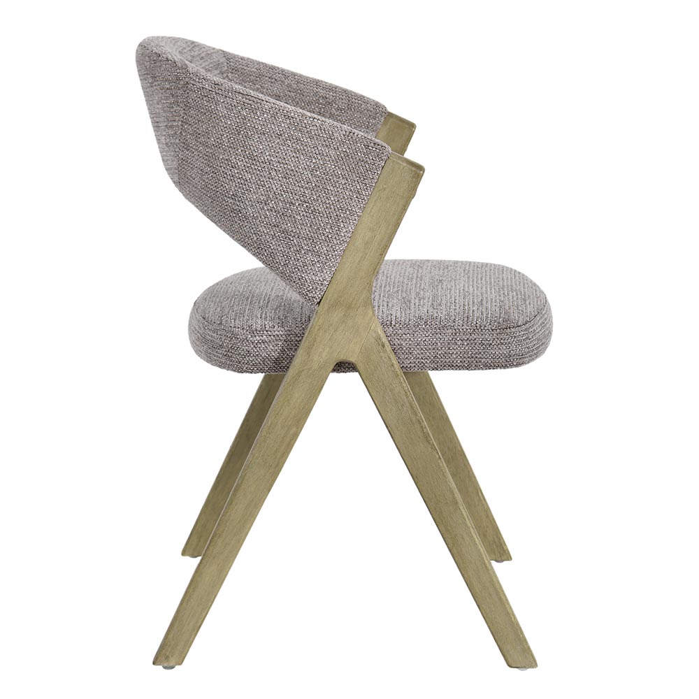CHAISE KYARA PIEDS BOIS ET TISSU TAUPE 56 X 80 X 55.5 CM - Photo N°4