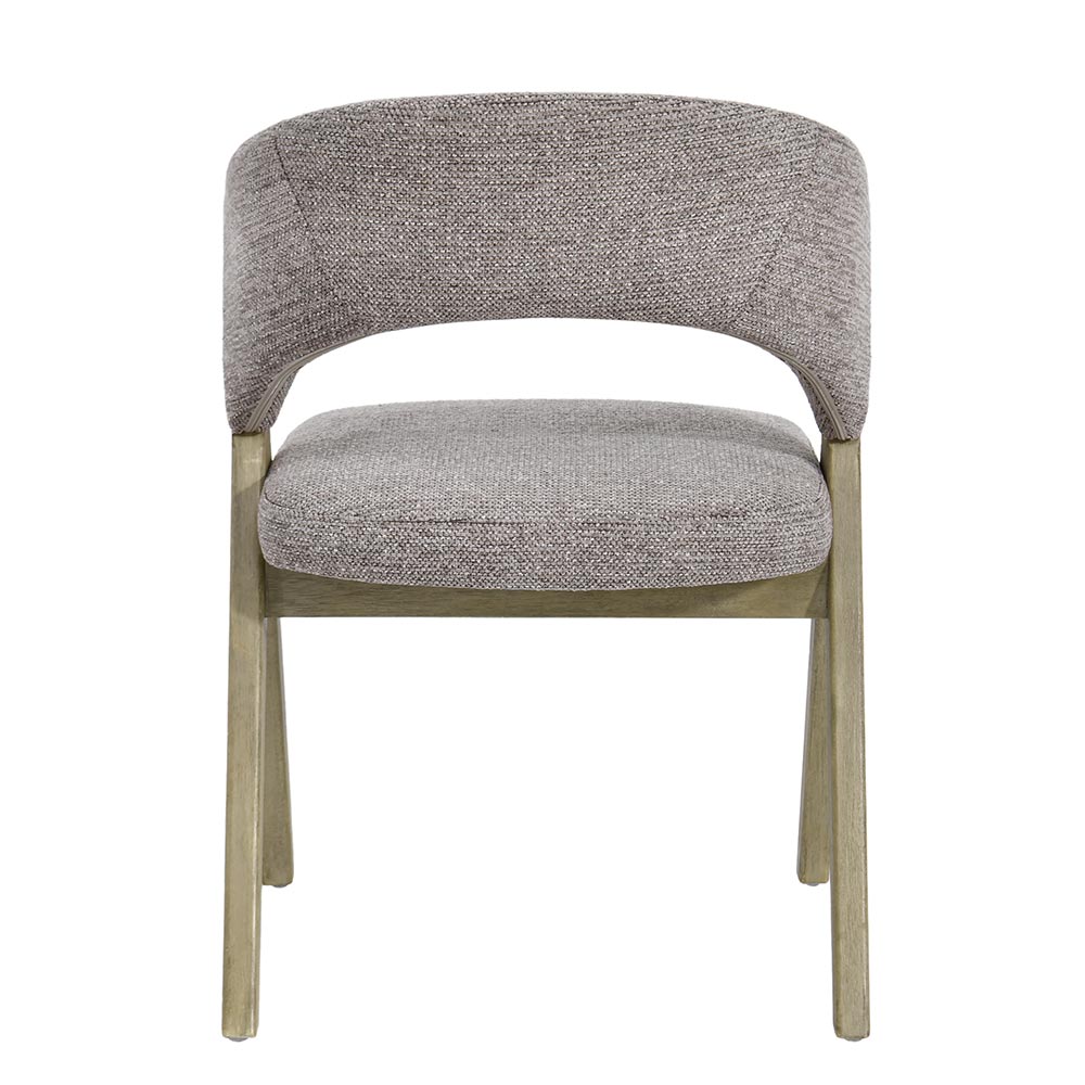 CHAISE KYARA PIEDS BOIS ET TISSU TAUPE 56 X 80 X 55.5 CM - Photo N°3