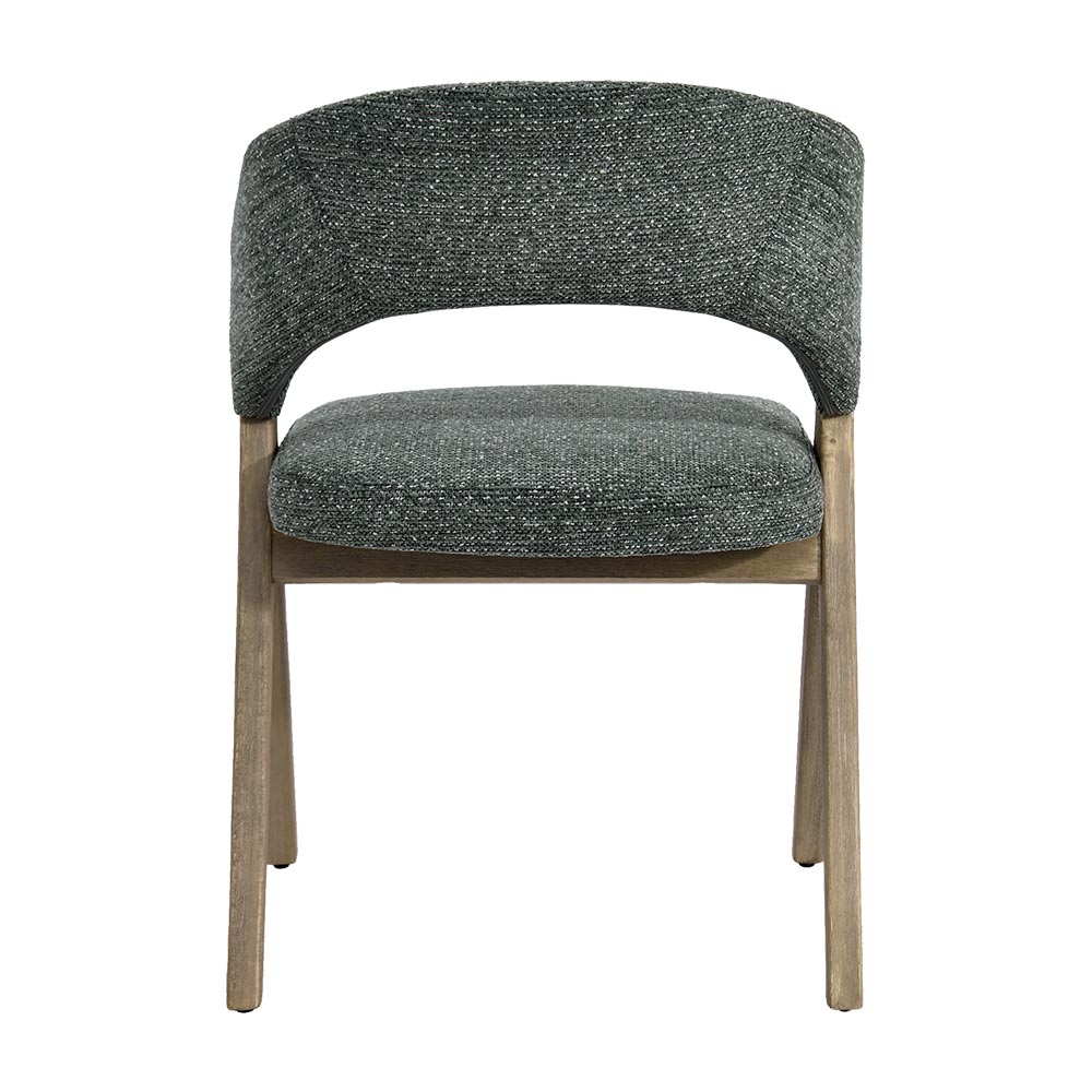 CHAISE KYARA PIEDS BOIS ET TISSU VERT KAKI 56 X 80 X 55.5 CM - Photo N°5