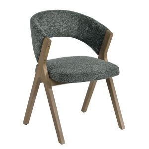 CHAISE KYARA PIEDS BOIS ET TISSU VERT KAKI 56 X 80 X 55.5 CM