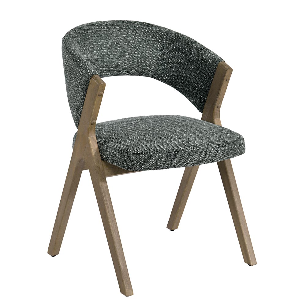 CHAISE KYARA PIEDS BOIS ET TISSU VERT KAKI 56 X 80 X 55.5 CM - Photo N°1