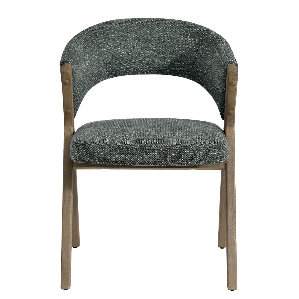 CHAISE KYARA PIEDS BOIS ET TISSU VERT KAKI 56 X 80 X 55.5 CM - Photo N°3