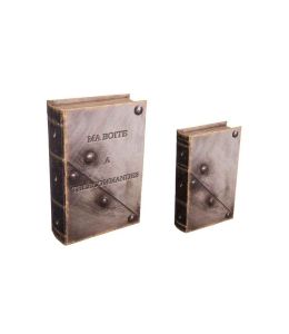 SET 2 BOITES LIVRE DECOR VINTAGE  27 X 18 X 7 CM