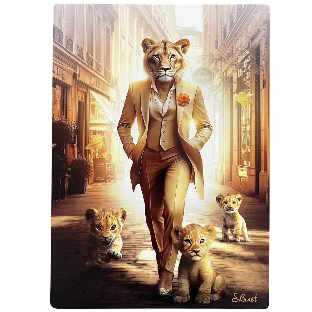 IMPRESSION S BINET LIONNE PARIS SUR DIBOND AVEC ATTACHE 20 X 28 CM - Photo N°1