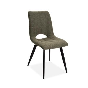CHAISE CORALIE PIED METAL NOIR ASSISE TISSU VERT BOUTEILLE  45 X 88 X 61 CM