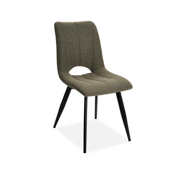 CHAISE CORALIE PIED METAL NOIR ASSISE TISSU VERT BOUTEILLE  45 X 88 X 61 CM - Photo N°1