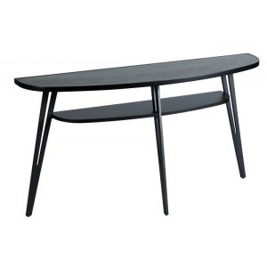 CONSOLE EN METAL NOIR DESSUS CERAMIQUE NOIR ET MDF 140 X 35 X 75 cm