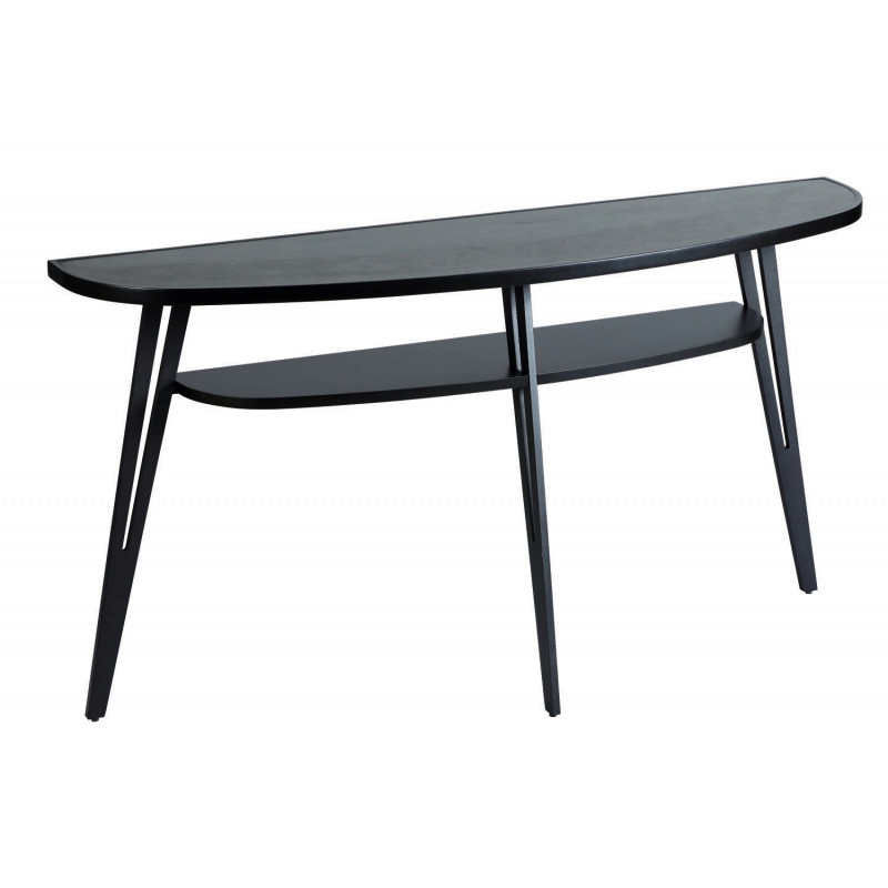 CONSOLE EN METAL NOIR DESSUS CERAMIQUE NOIR ET MDF 140 X 35 X 75 cm - Photo N°1