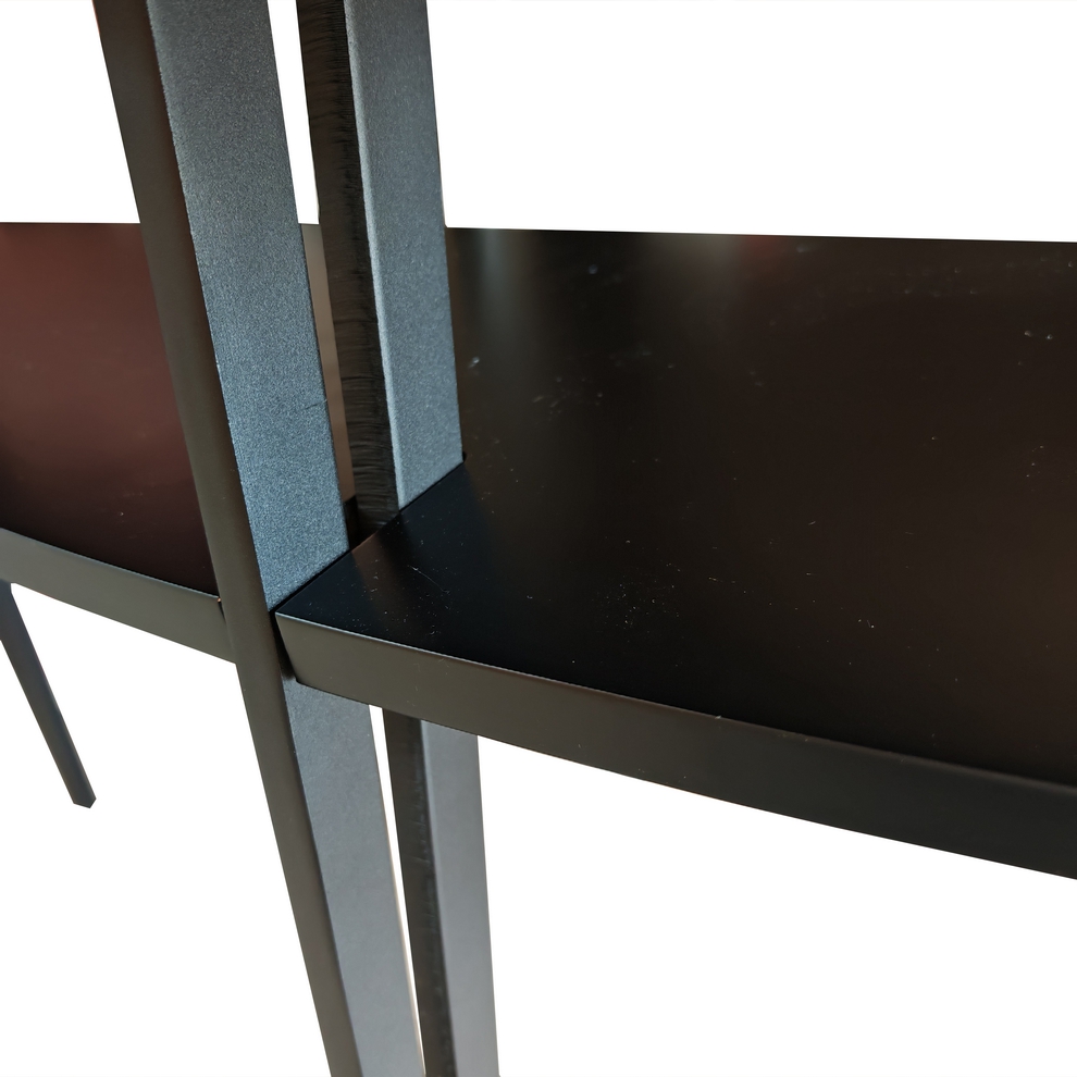 CONSOLE EN METAL NOIR DESSUS CERAMIQUE NOIR ET MDF 140 X 35 X 75 cm - Photo N°6