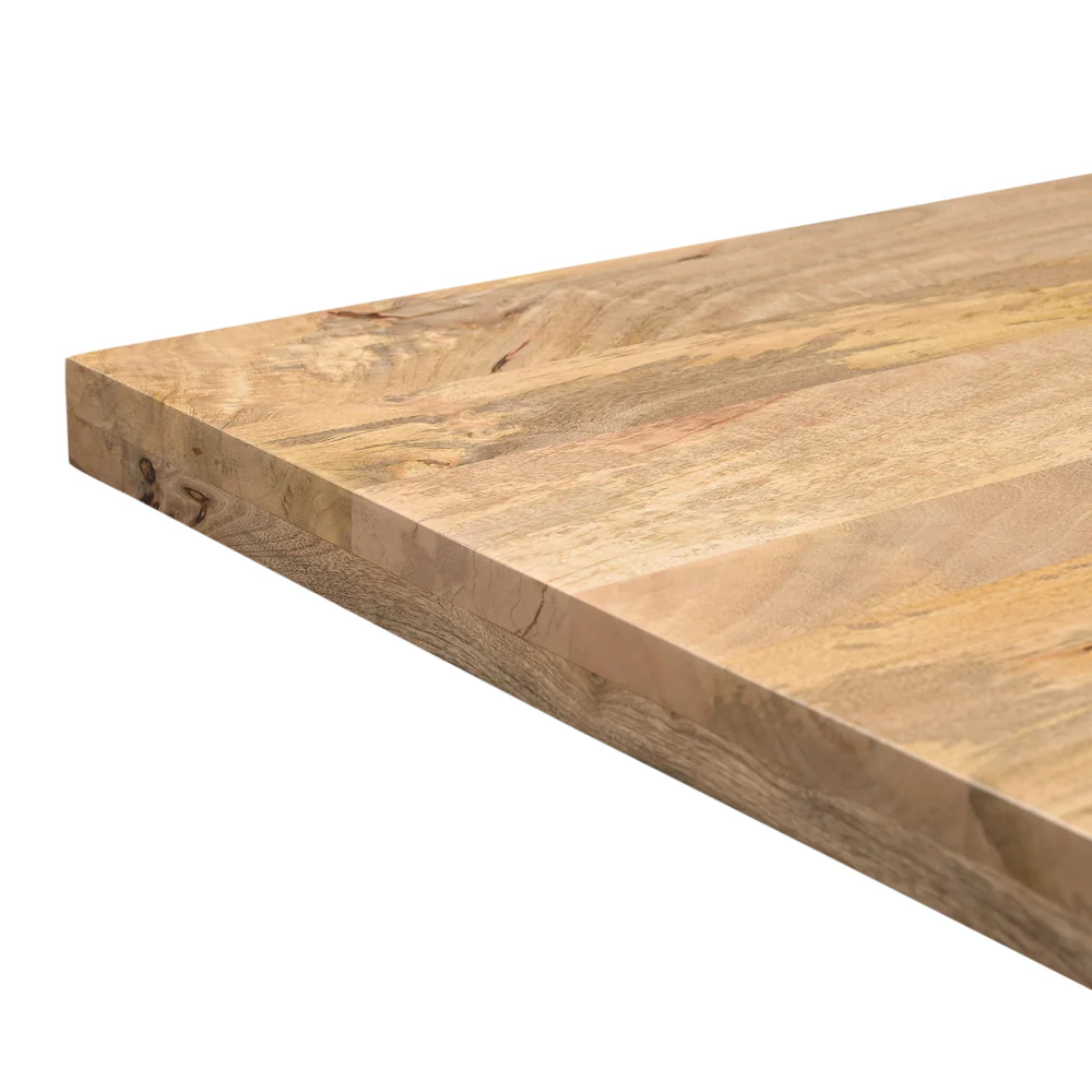 TABLE REPAS BOIS MANGUIER MASSIF-PIED METAL NOIR  300 X 76 X 100 CM - Photo N°4