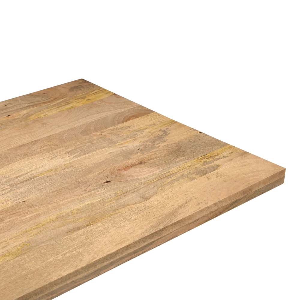TABLE REPAS BOIS MANGUIER MASSIF-PIED METAL NOIR  300 X 76 X 100 CM - Photo N°5