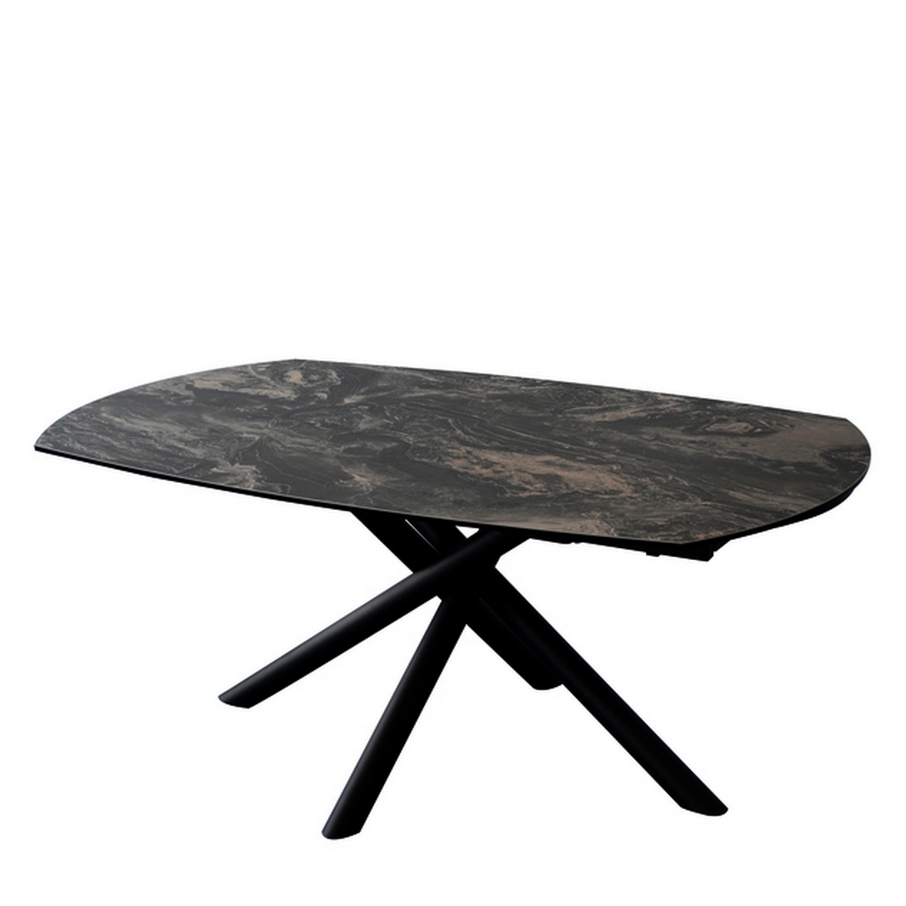 TABLE PG HOME VIGO CERAMIQUE NOIR ET OR GRANDE LARGEUR 180/257 X 110 X 76 - Photo N°6